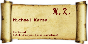 Michael Karsa névjegykártya